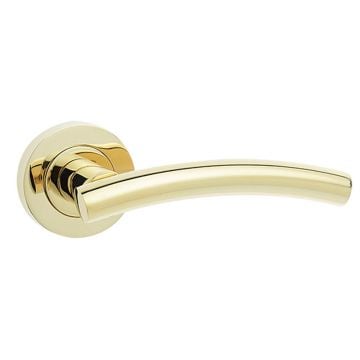 Curve Lever on Rose Stainless Polished Brass