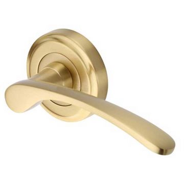 Sophia Lever Latch on Round Rose Satin Brass Lacquered