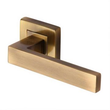 Delta Lever on Square Rose Brushed Antique Brass Lacquered