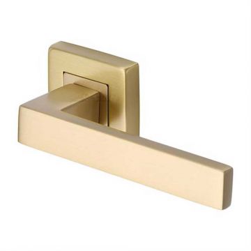 Delta Lever on Square Rose Satin Brass Lacquered