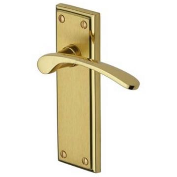 Hilton Lever Latch Polished Brass & Satin Brass Lacquered