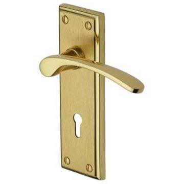 Hilton Lever Lock Polished Brass & Satin Brass Lacquered