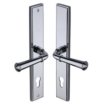 Colonial Lever Handle on Back Plate Right Hand 286 mm Polished Chrome Plate