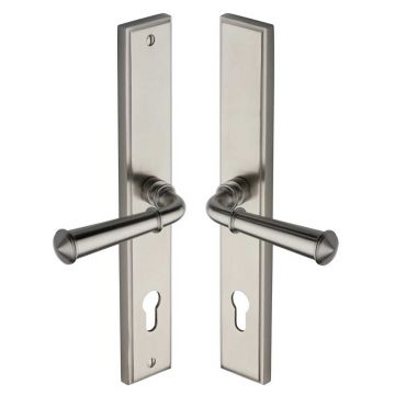Colonial Lever Handle on Back Plate Right Hand 286 mm Satin Nickel Plate