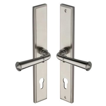 Colonial Lever Handle on Back Plate Left Hand 286 mm Satin Nickel Plate