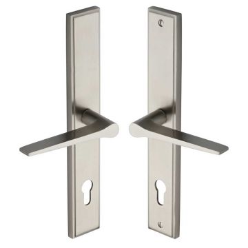 Gio Lever Handle on Back Plate Left Hand 286 mm Satin Nickel Plate