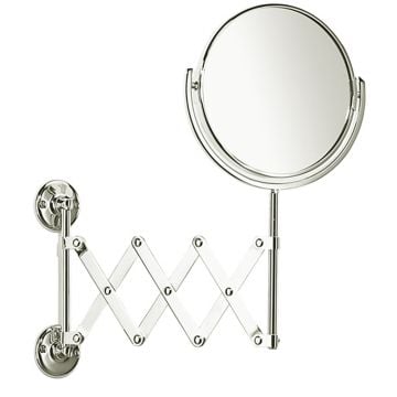 Curzon Reversible Extending Shaving Mirror Polished Nickel Plate
