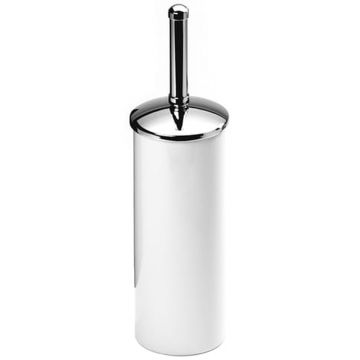 Toilet Brush with Lid Polished Chrome Plate