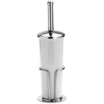 Toilet Brush with Lid Polished Chrome Plate