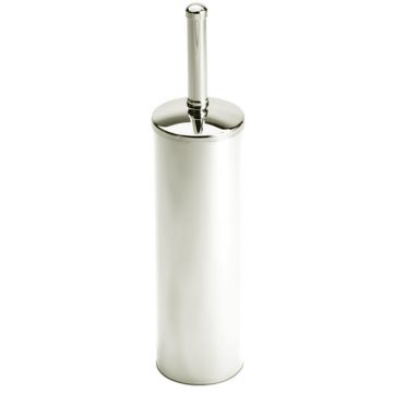 Toilet Brush with Lid Polished Nickel Plate