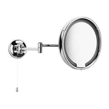 Double Arm Illuminated Pivotal Mirror Polished Nickel Plate