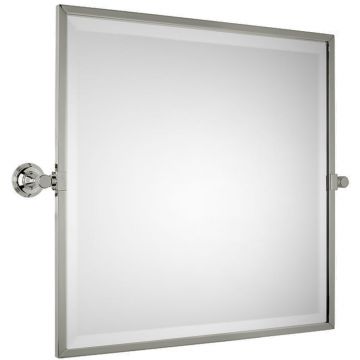 Style Moderne Bevelled Square Tilting Mirror 535mm Satin Stainless Finish