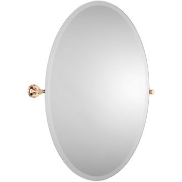 Style Moderne Oval Tilting Mirror 762mm  Antique Gold Plate