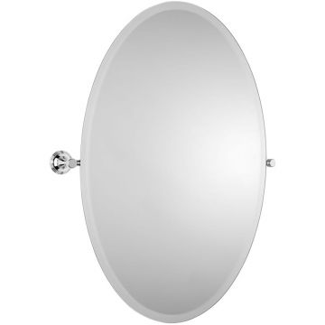 Style Moderne Oval Tilting Mirror 762mm  Satin Stainless Finish