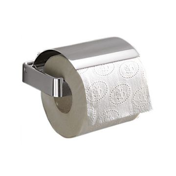 Toilet Roll Holder with Flap Polished Chrome Plate