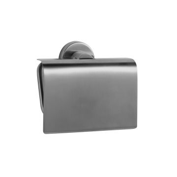 Tecno Toilet Roll Holder With Flap Satin Nickel Plate
