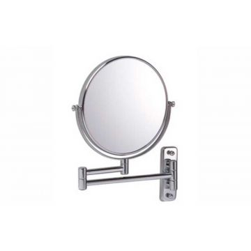 Reversible 7x Magnifying Wall Mirror on Adjustable Arm
