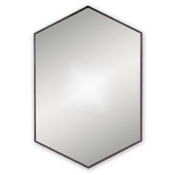Docklands Hexagonal Mirror 50x75cm-Matt Black Finish