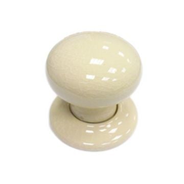 Cream Crackle China Mortice Knobs 57 mm Standard finish