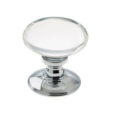 Clear Glass Oval Mortice Knob