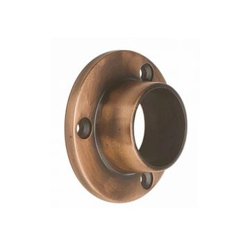 Quality Rod Socket 25 mm Brushed Antique Brass Unlacquered