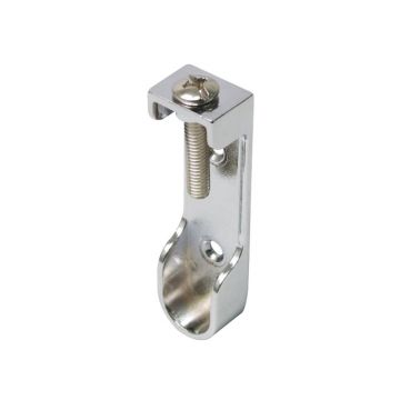 Oval Rail End Support with Retaining Screw Polished Chrome Plate