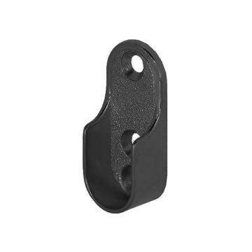 Oval Rail End Support Black