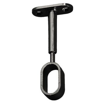 Oval Rail Centre Support Height Adjustable Black