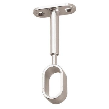 Oval Rail Centre Support Height Adjustable Polished Chrome Plate