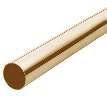 25 mm Round Brass Clothes Rail 1000 mm  Polished Brass Unlacquered