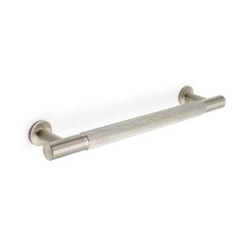 K-T Knurled Cabinet Pull Handle 158 mm Satin Nickel Plate
