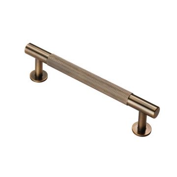 K-T Knurled Cabinet Pull Handle 158 mm Antique Brass Lacquered