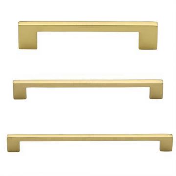 Metro Square Cabinet Pull 10 x 116 mm Polished Brass Lacquered