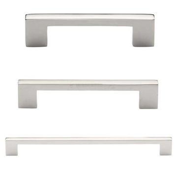 Metro Square Cabinet Pull 10 x 116 mm Polished Nickel Plate