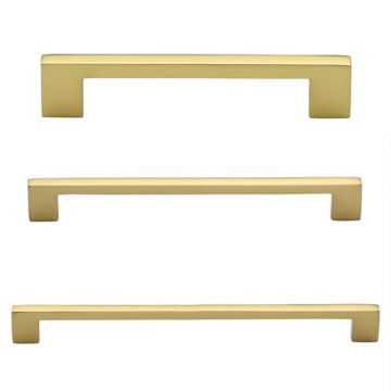 Metro Square Cabinet Pull 10 x 116 mm Satin Brass Lacquered