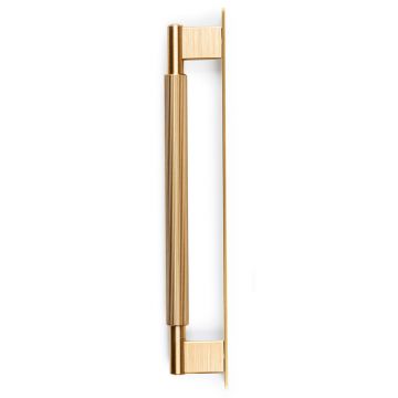 Pull Handle on Back Plate 230 x 25 mm Satin Brass Finish 