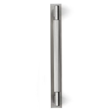 Pull Handle on Back Plate 230 x 25 mm Satin Stainless Finish 