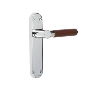 Leather Lever Latch Handle on Backplate