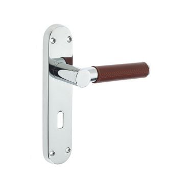 Leather Lever Lock Handle on Backplate