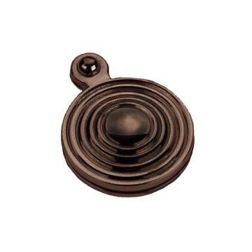 Round Covered Reeded 32 mm Escutcheon Imitation Bronze Unlacquered