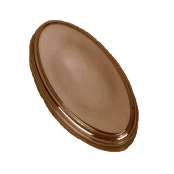 Oval Covered Stepped Edge Escutcheon 44 mm Imitation Bronze Unlacquered