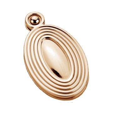 Oval Reeded Escutcheon 57 mm Polished Brass Lacquered