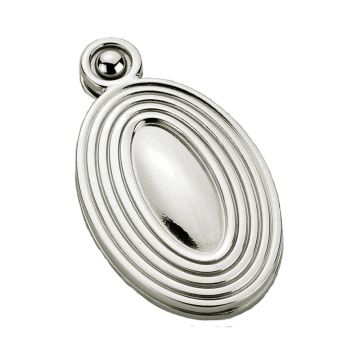 Oval Reeded Escutcheon 57 mm Polished Nickel Plate