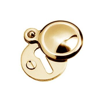 Round Covered Escutcheon Polished Brass Lacquered