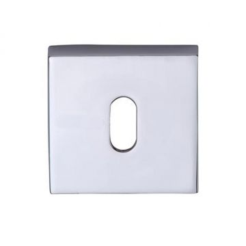 Square Keyhole Escutcheon Polished Chrome Plate