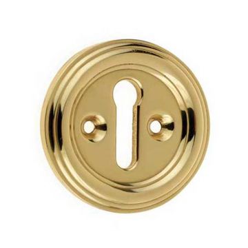 Parisian Uncovered Escutcheon 42 mm Polished Brass Lacquered