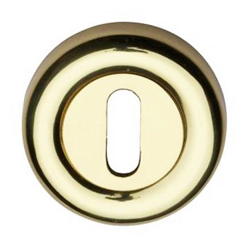Keyhole Profile Escutcheon 53 mm Polished Brass Lacquered