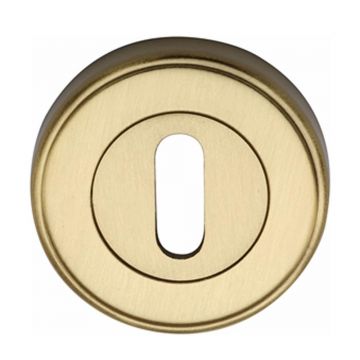 Round Keyhole Profile Escutcheon 53 mm Satin Brass Lacquered