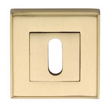 Square Keyhole Profile Escutcheon  Satin Brass Lacquered