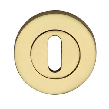 Round Keyhole Profile Escutcheon 53 mm Polished Brass Lacquered